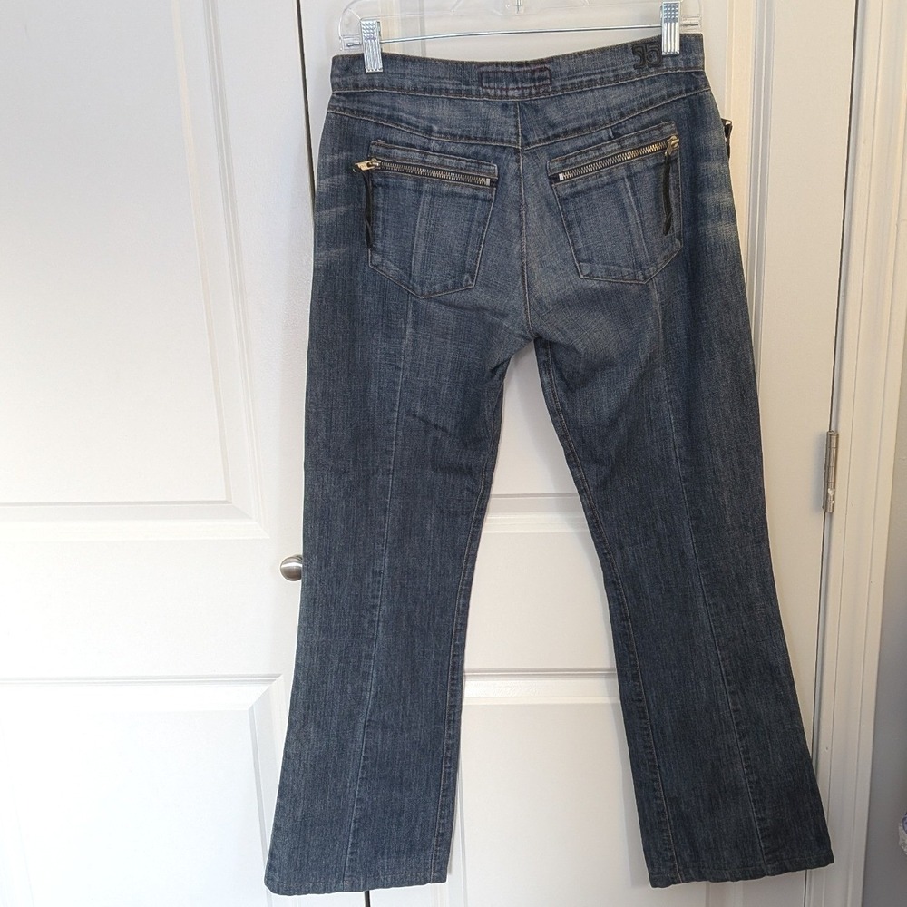 Joes Jeans Women's Flare Dark Wash Zipper Detail Low Rise Jeans Size 4/27 Y2K - Picture 2 of 9